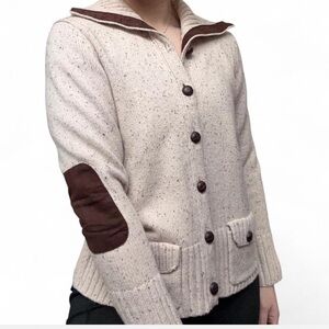 Preswick & Moore Cream Knit Sweater with Brown Details